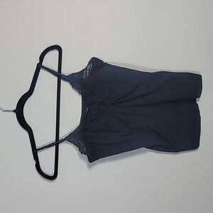 Y2K Old Navy Babydoll Lace Camisole Size M Black Adjustable Stretch Whimsigoth